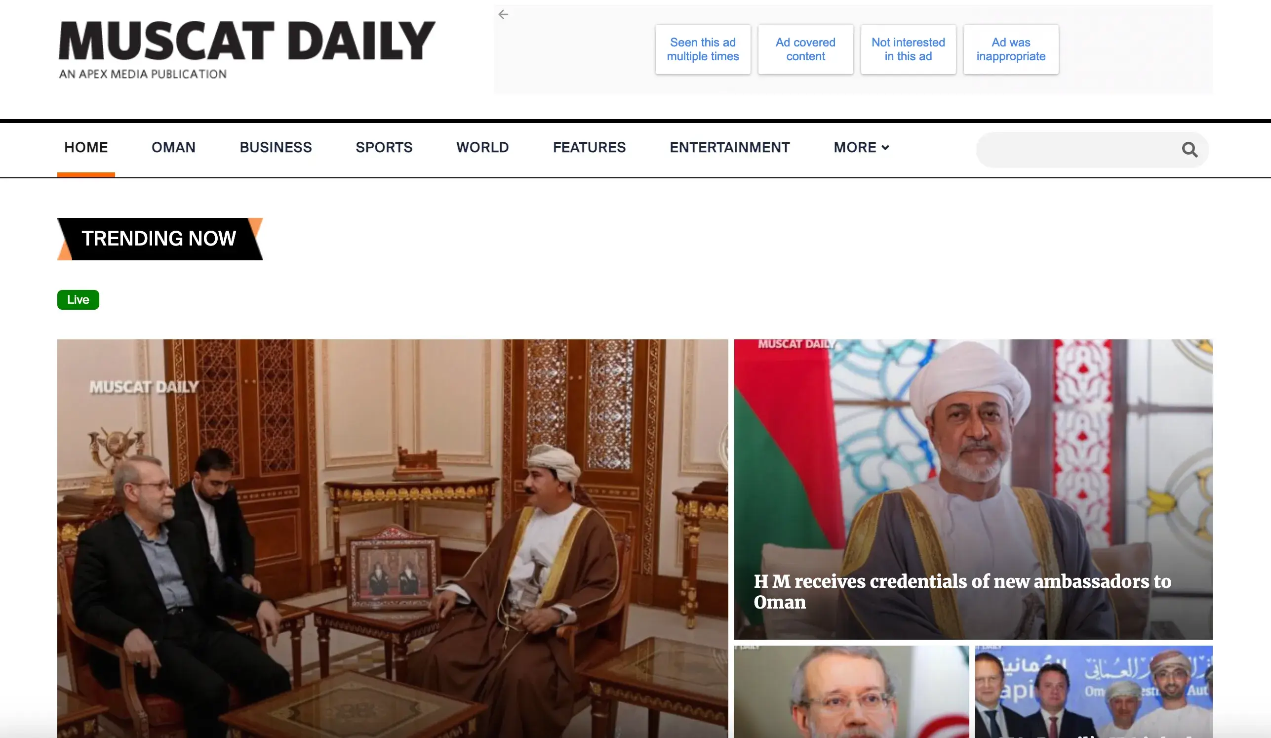 Muscat Daily website design thumbnail
